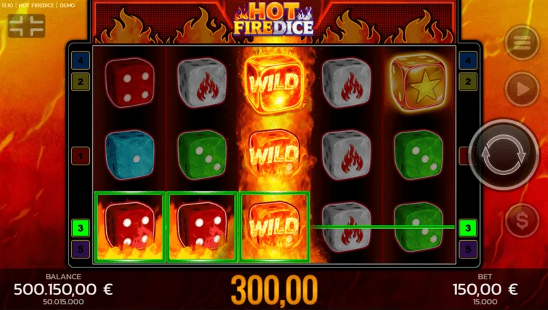 Hot Fire Dice - big win via Random Wilds